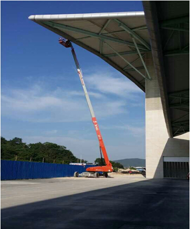 Runshare aerial work platform used in construction sites